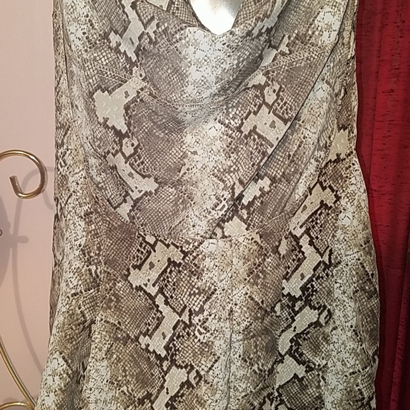 Python snakeskin backless dress snake top brown handmade tan beige small ooak - Picture 6 of 9